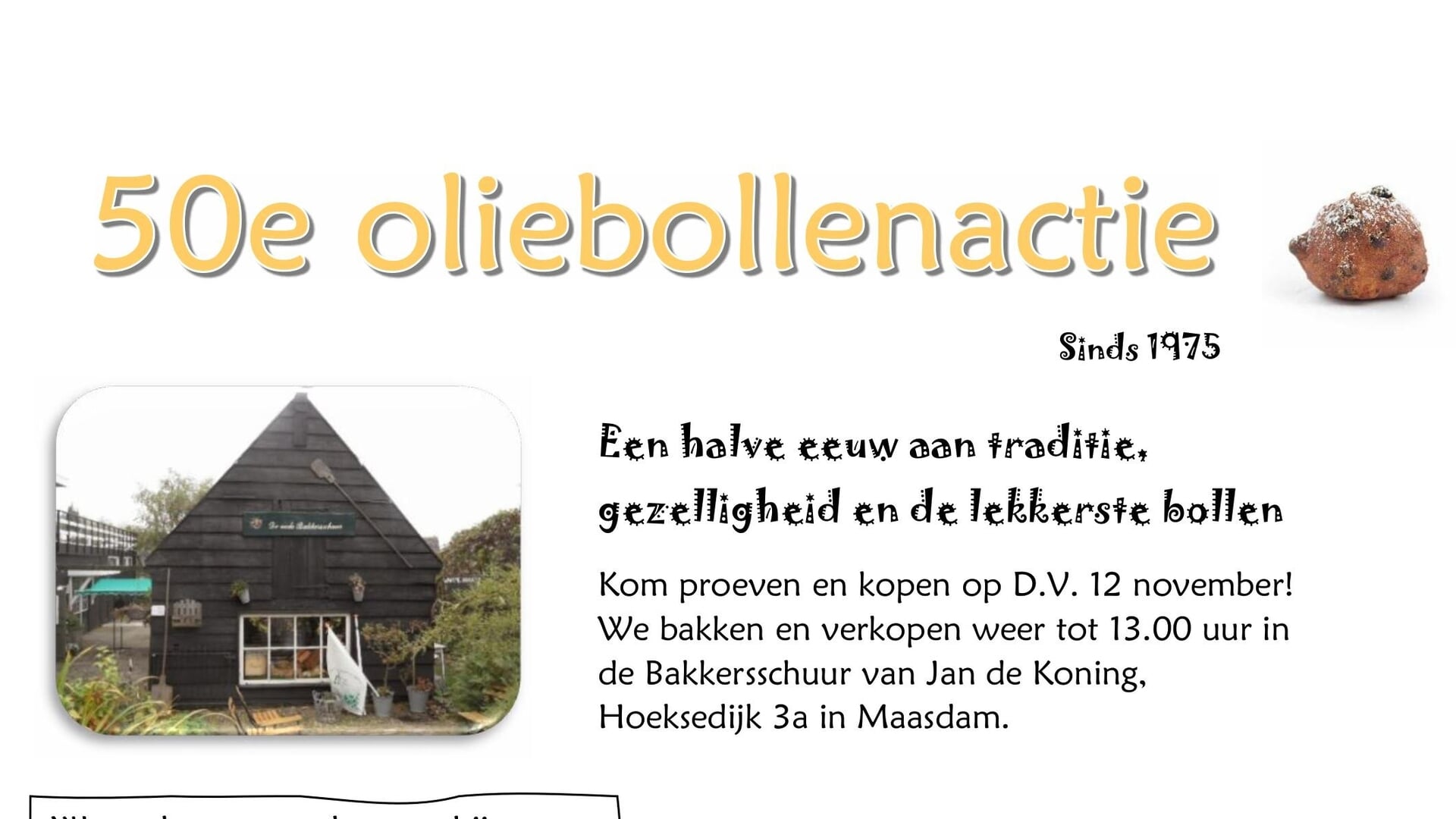 50e oliebollenactie voor kerk Sint Anthoniepolder