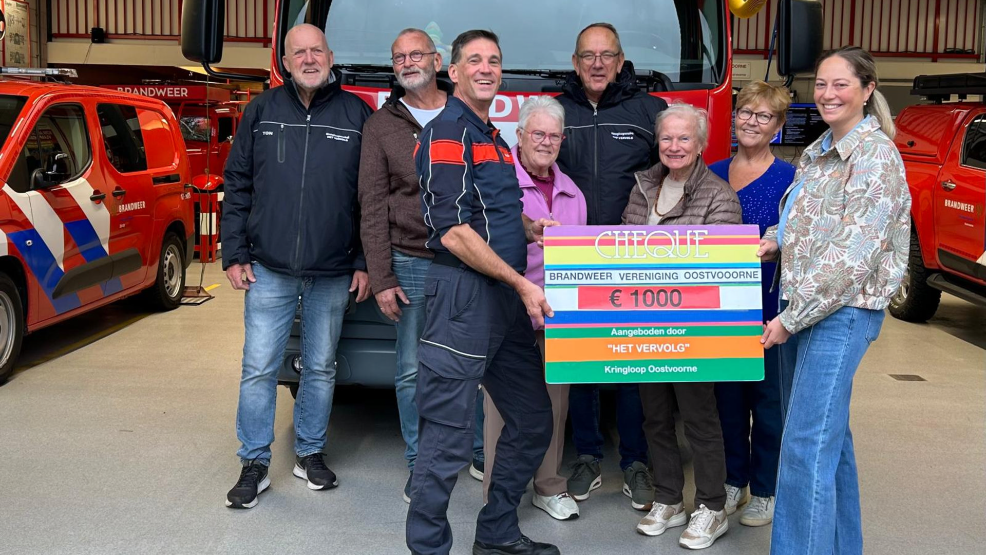 1000 euro voor brandweervereniging Oostvoorne