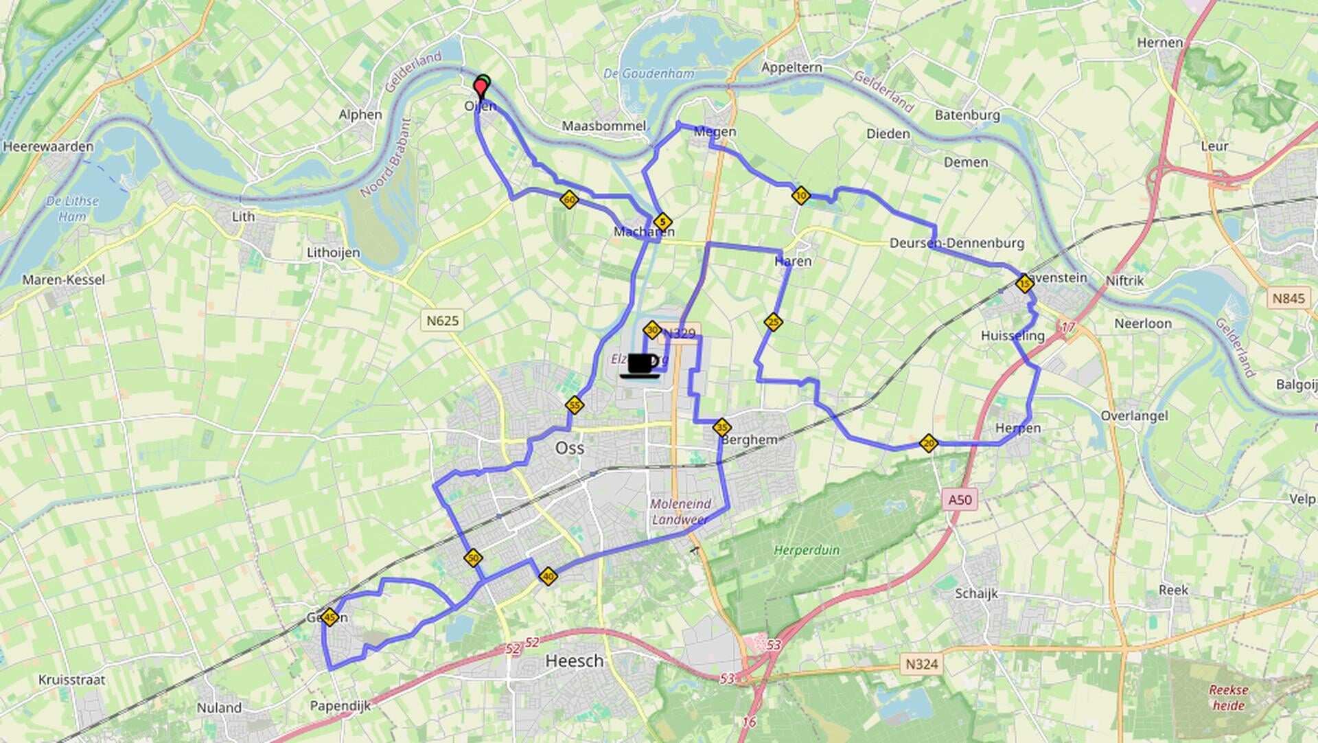 Route Kiwanis Truckrun Oijen 2025 bekend