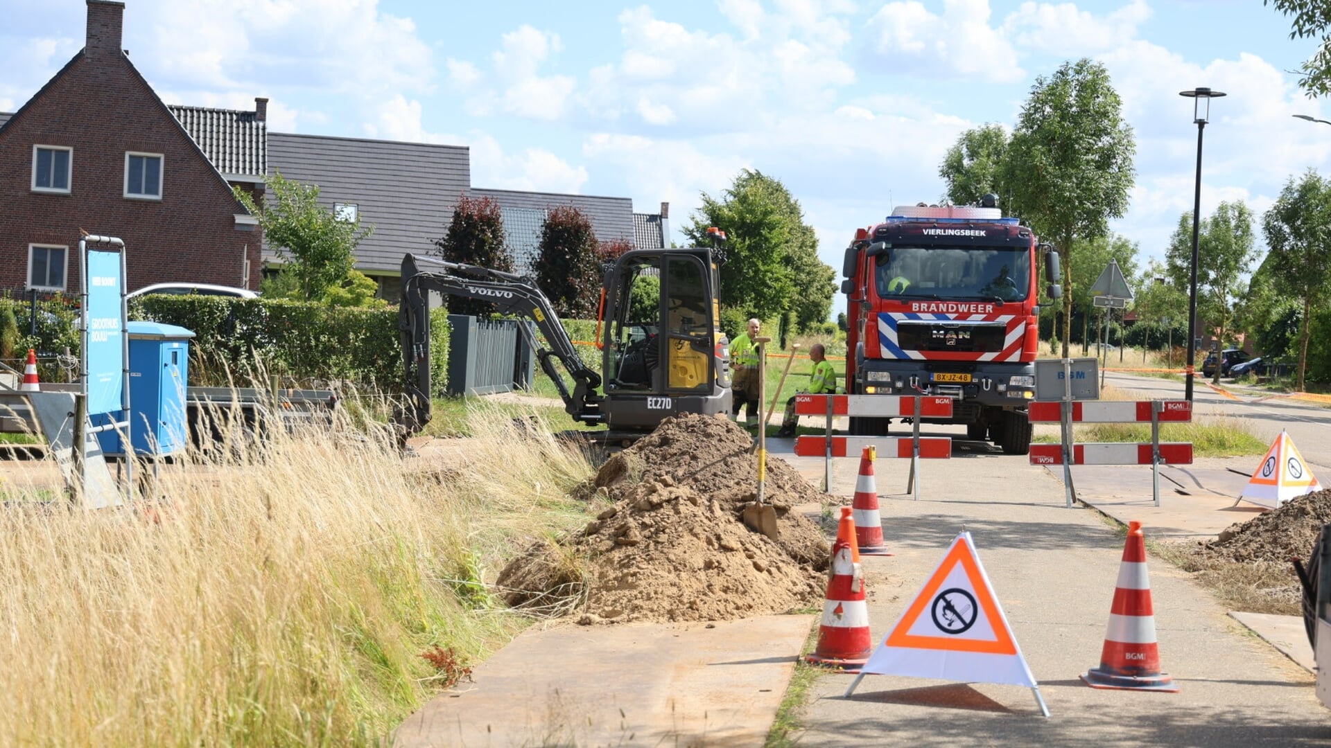 Gasleiding geraakt tijdens werkzaamheden in Vortum-Mulem