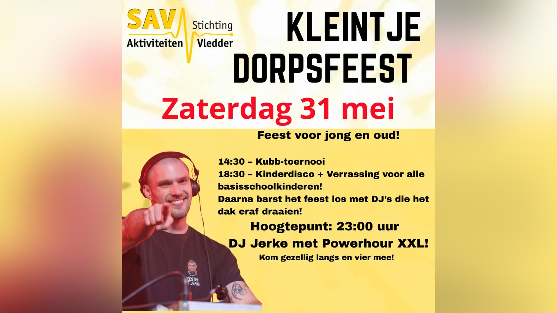 Dorpsfeest Vledder barst zaterdag los met Kubb, kinderdisco en DJ Jerke!