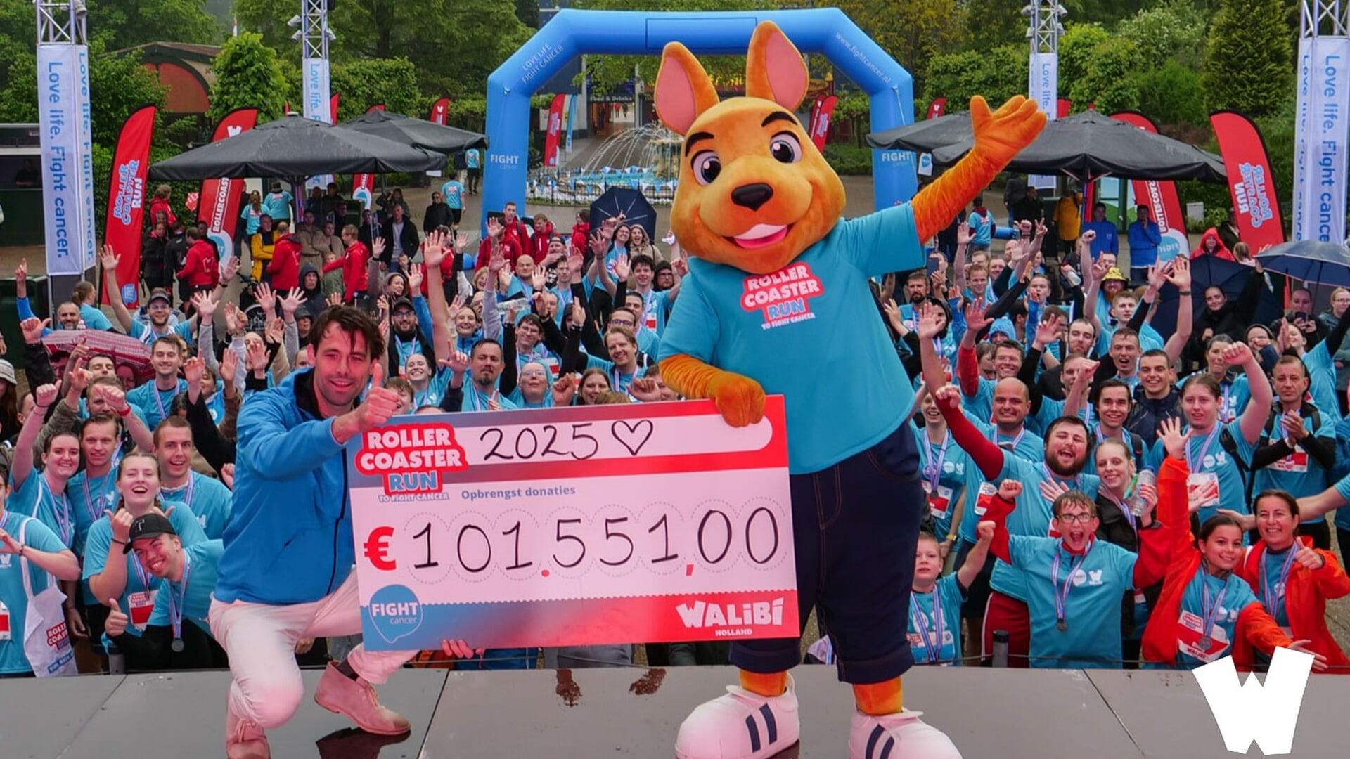 Rollercoaster Run in Walibi Holland haalt ruim een ton op voor kinderkankeronderzoek