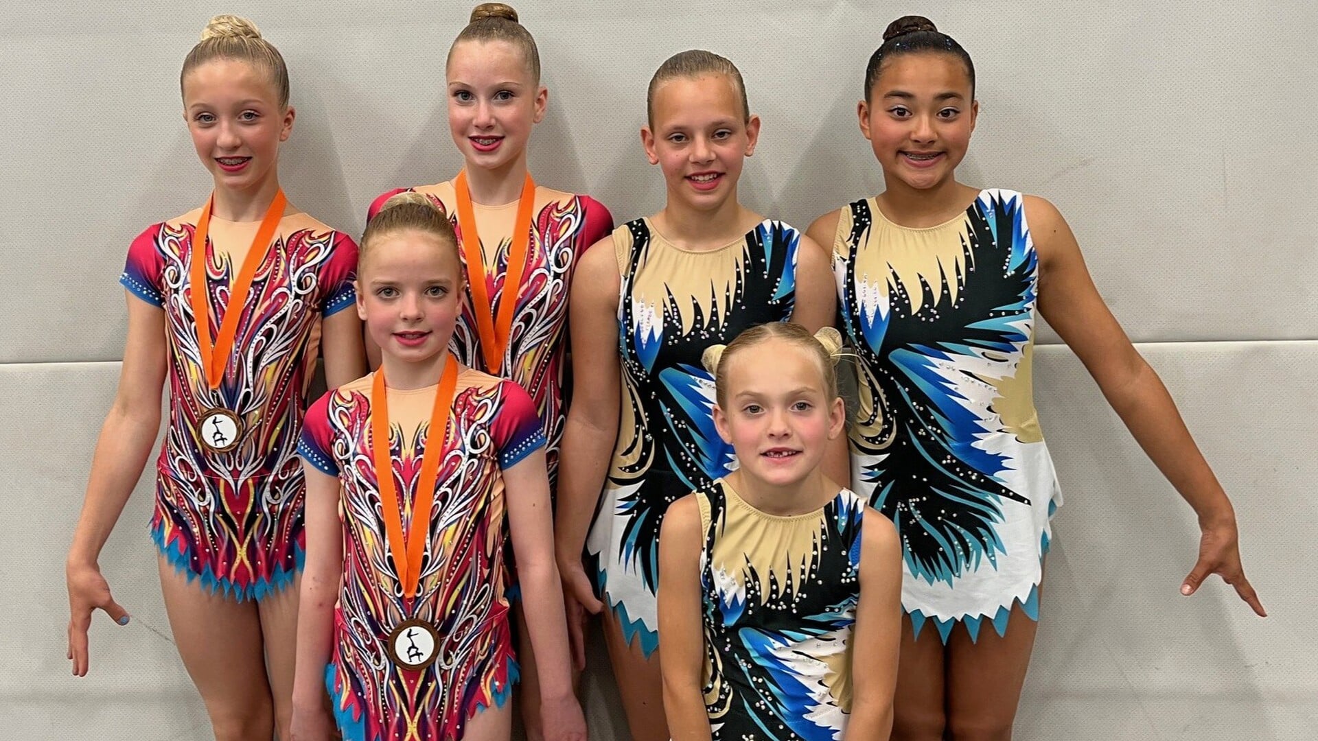 Podiumplaatsen op halve NK acrogym