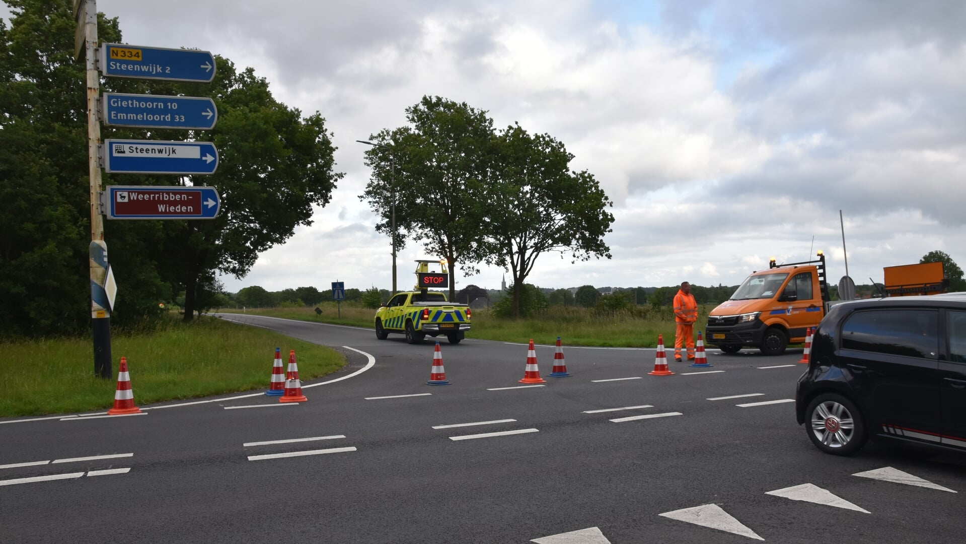 Toerit A32 bij Steenwijk-Noord afgesloten door schoonmaakwerkzaamheden