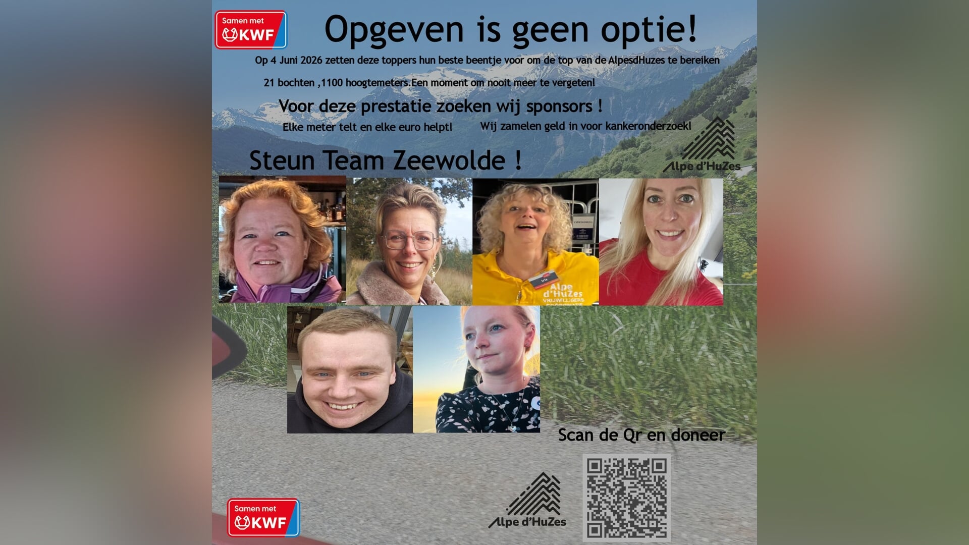 Team Zeewolde klimt voor KWF de Alpe d’HuZes op