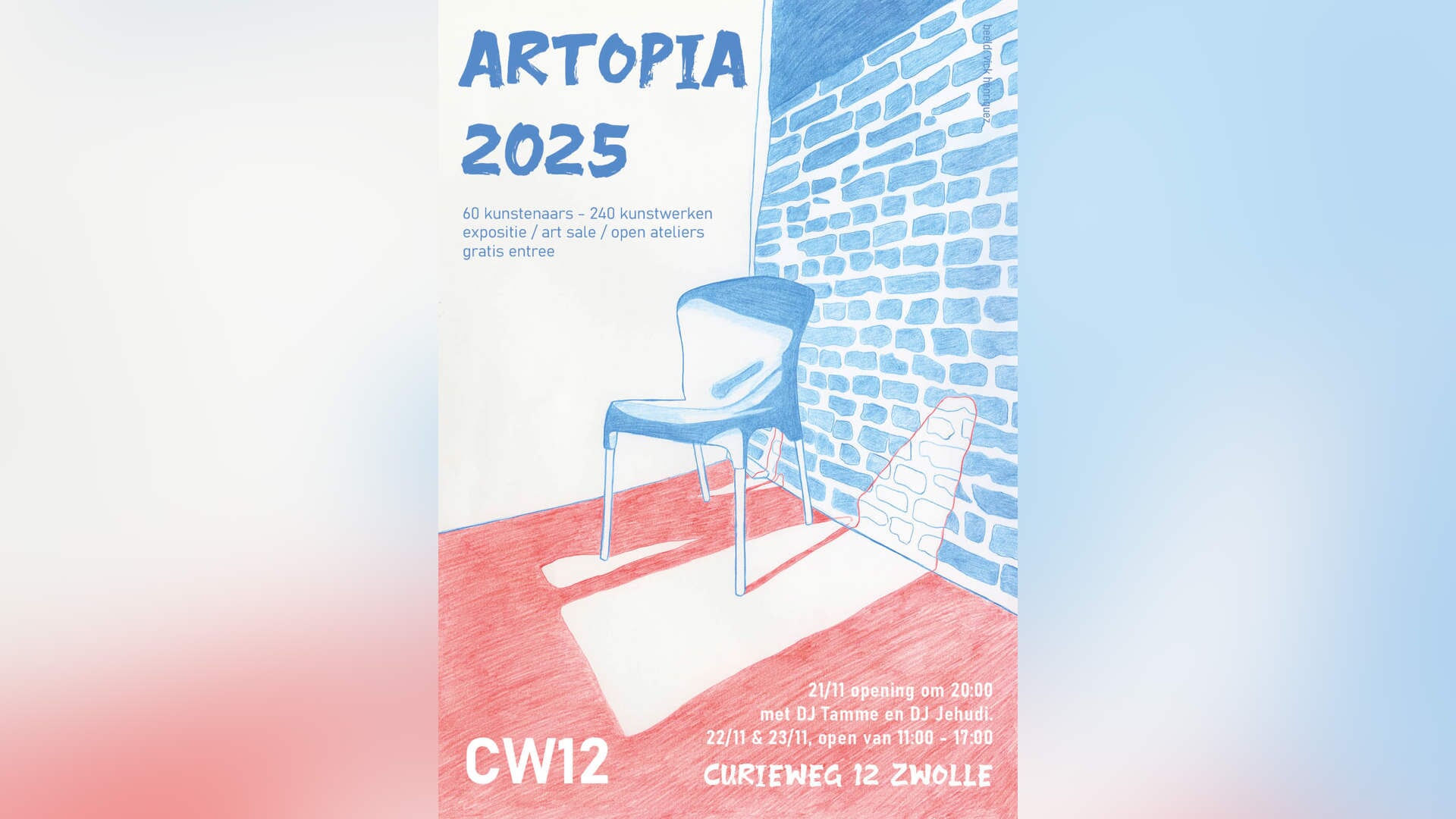 Beeldende kunst weekend Artopia 2025 met werken van zestig kunstenaars uit Zwolle