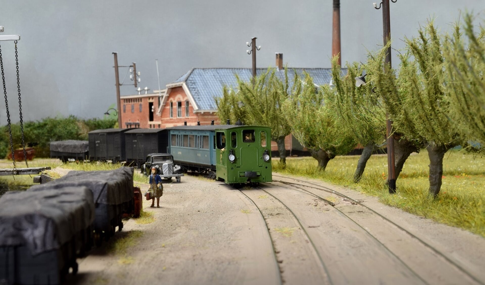 Diorama van impressie Bleskensgraaf uit 1947 bij Dordt in Stoom