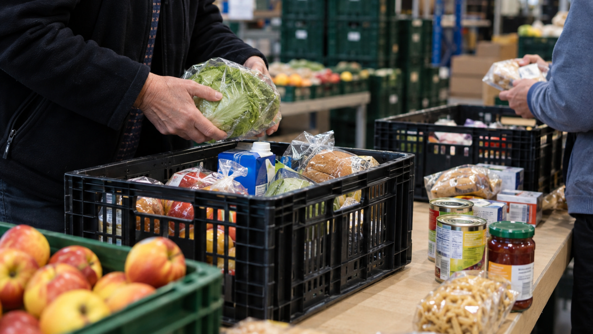Voedselbank Zwartewaterland zamelt houdbare producten in bij supermarkten Genemuiden