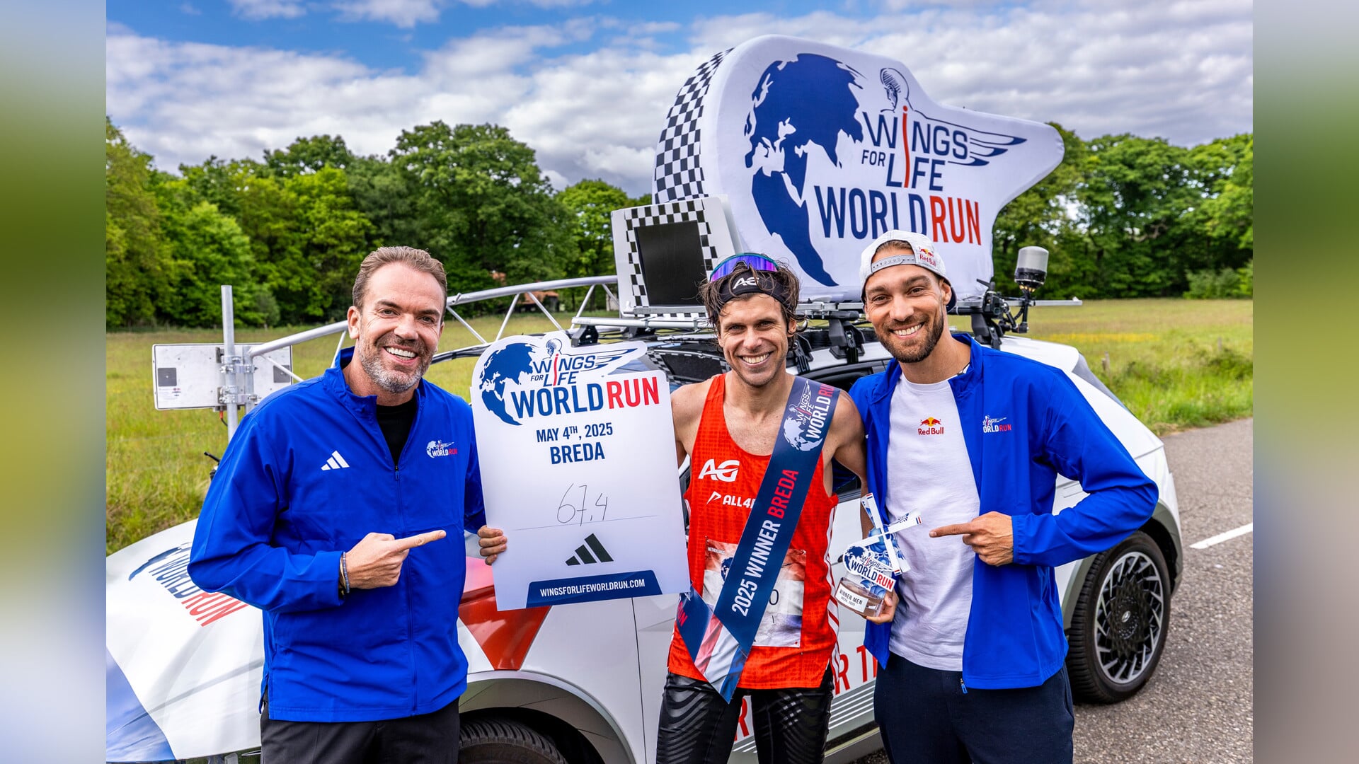 Valentin Poncelet en Patrycja Talar winnen de 12e editie van de Wings for Life World Run in Breda