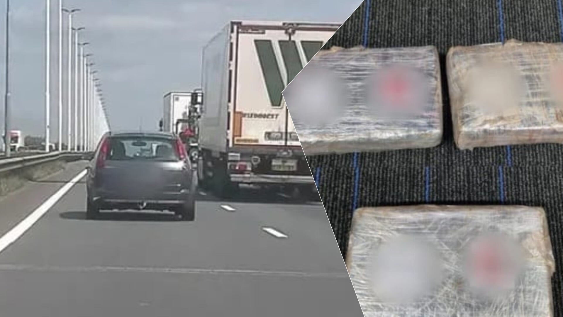 Poolse man gooit plastic tas met cocaïne uit het raam tijdens achtervolging op A16