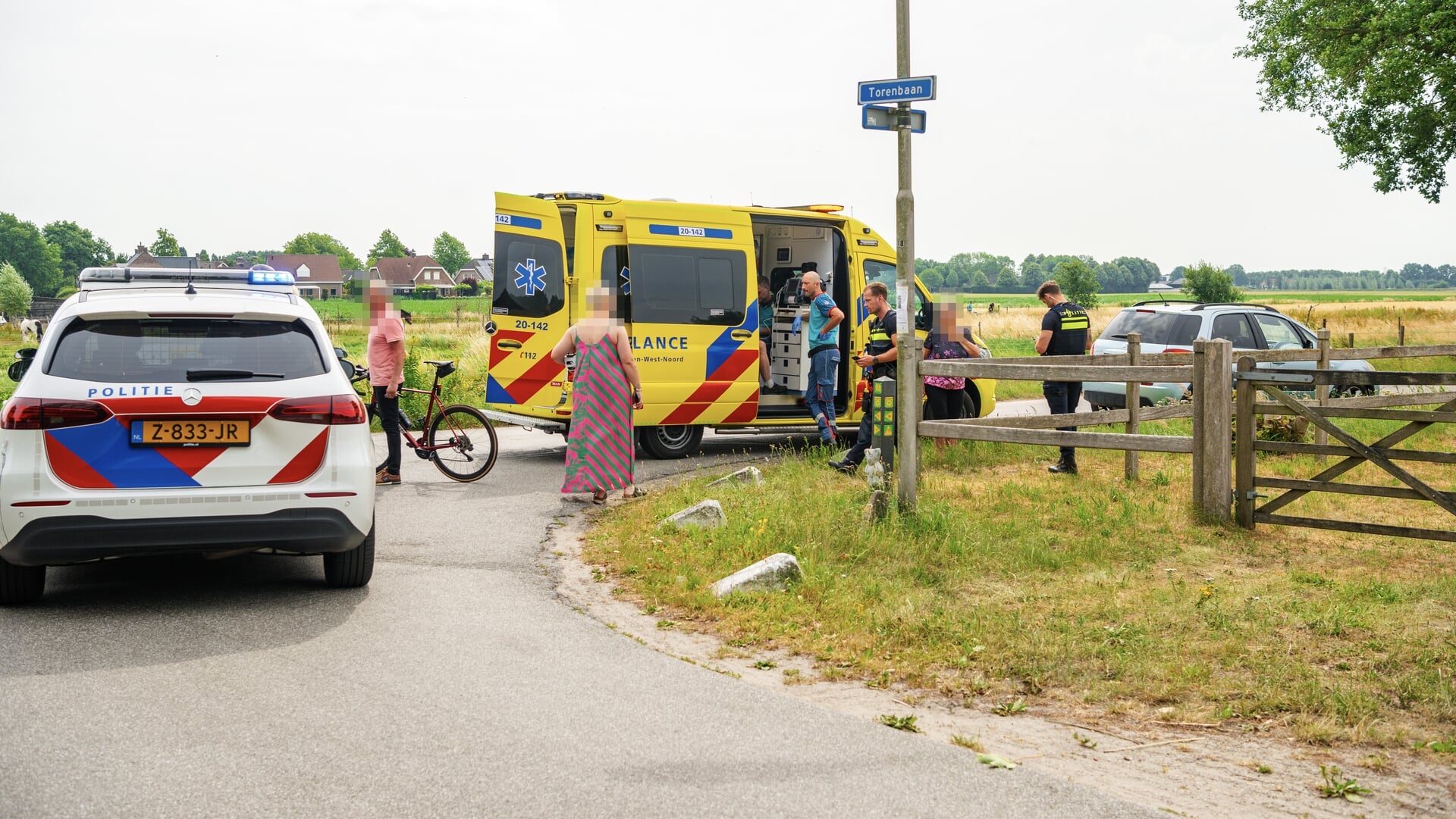 Aanrijding tussen wielrenner en automobilist op kruising Boerenweg met Torenbaan