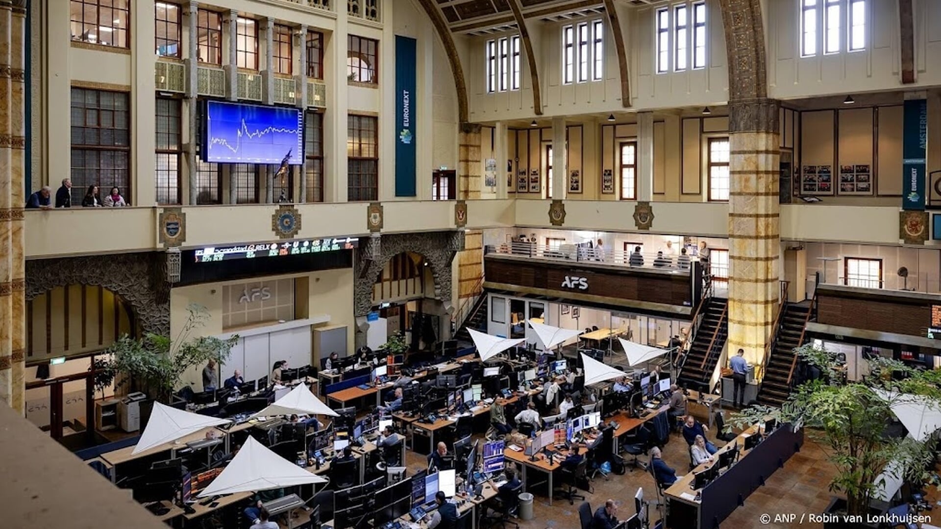 AEX-index begint met nieuw record aan week vol rentebesluiten