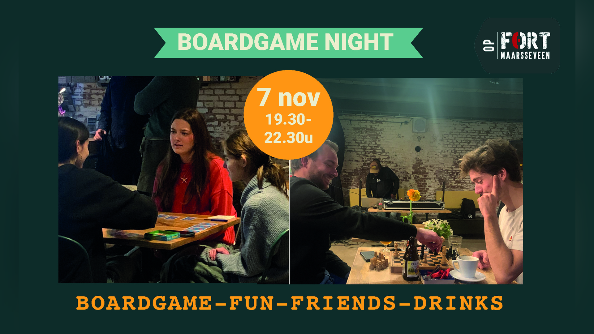 Nieuw op Fort Maarsseveen, Boardgame Night, spelletjesavond voor jongeren.