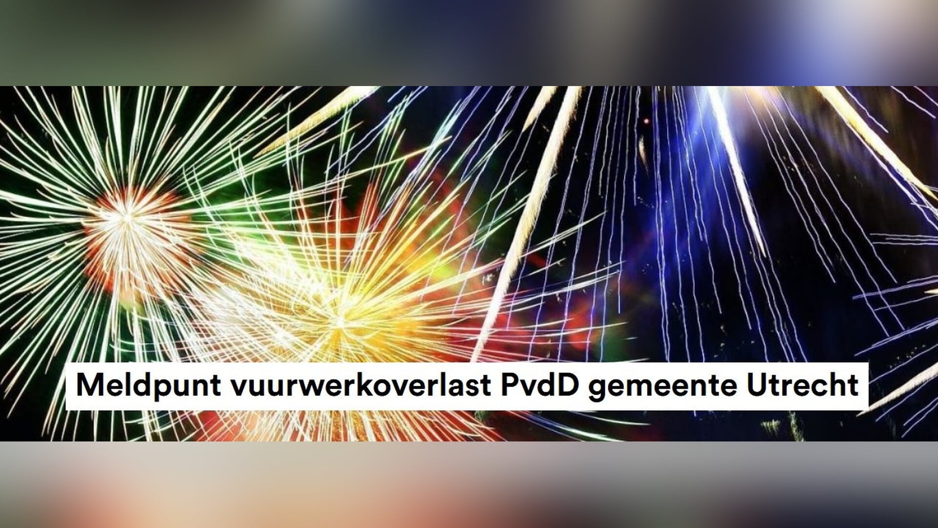 Meldpunt Vuurwerkoverlast Partij voor de Dieren weer geopend Vanwege aanstaand landelijk verbod extr