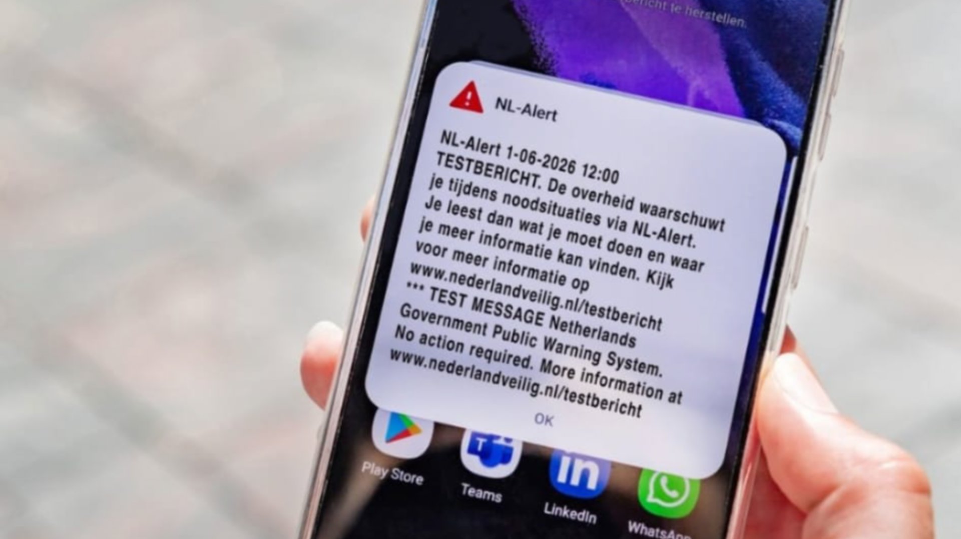 Iedereen krijgt vandaag (als het goed is) een NL-Alert op de telefoon ...