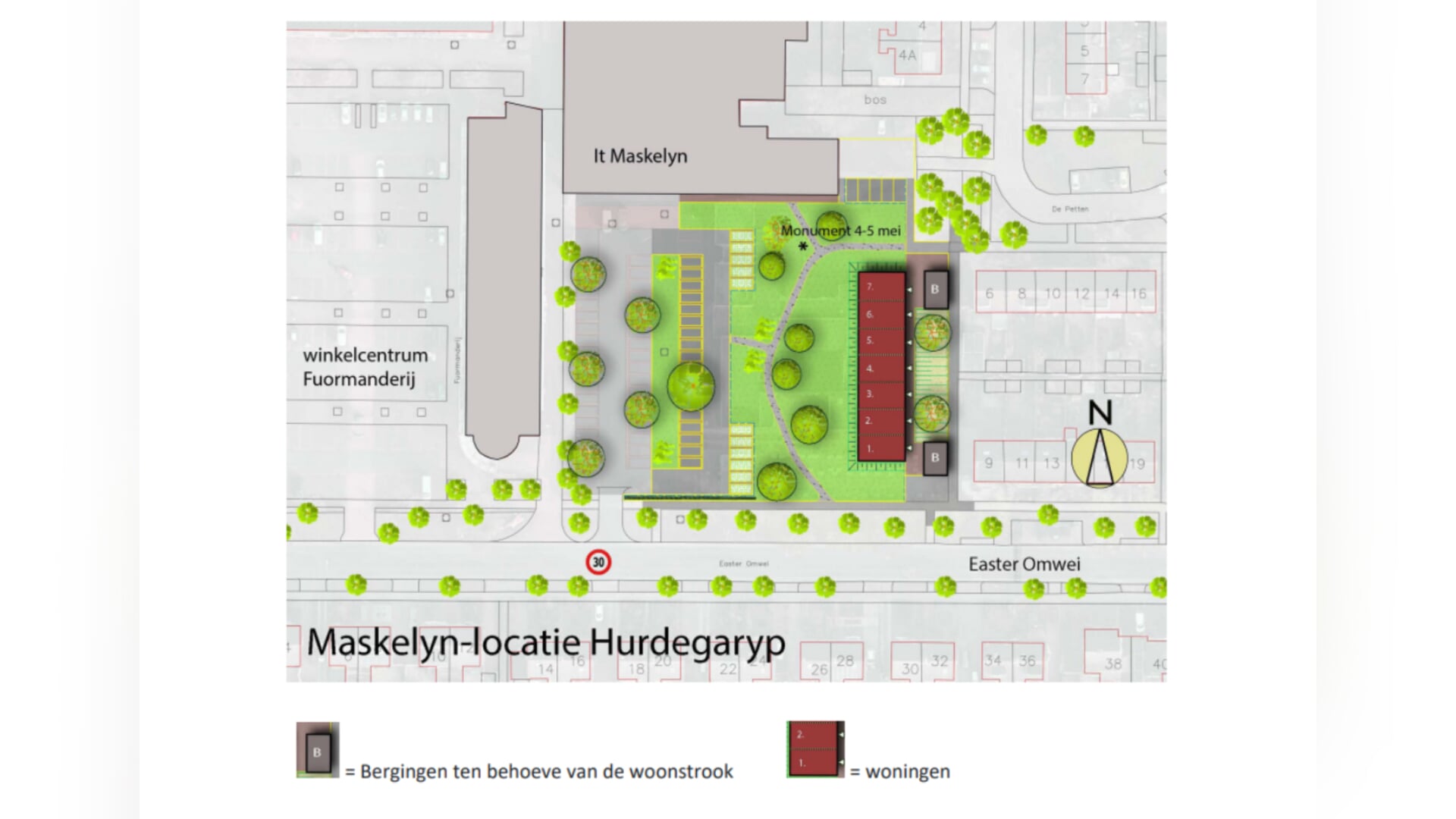 Zeven nieuwe seniorenwoningen bij It Maskelyn in Hurdegaryp