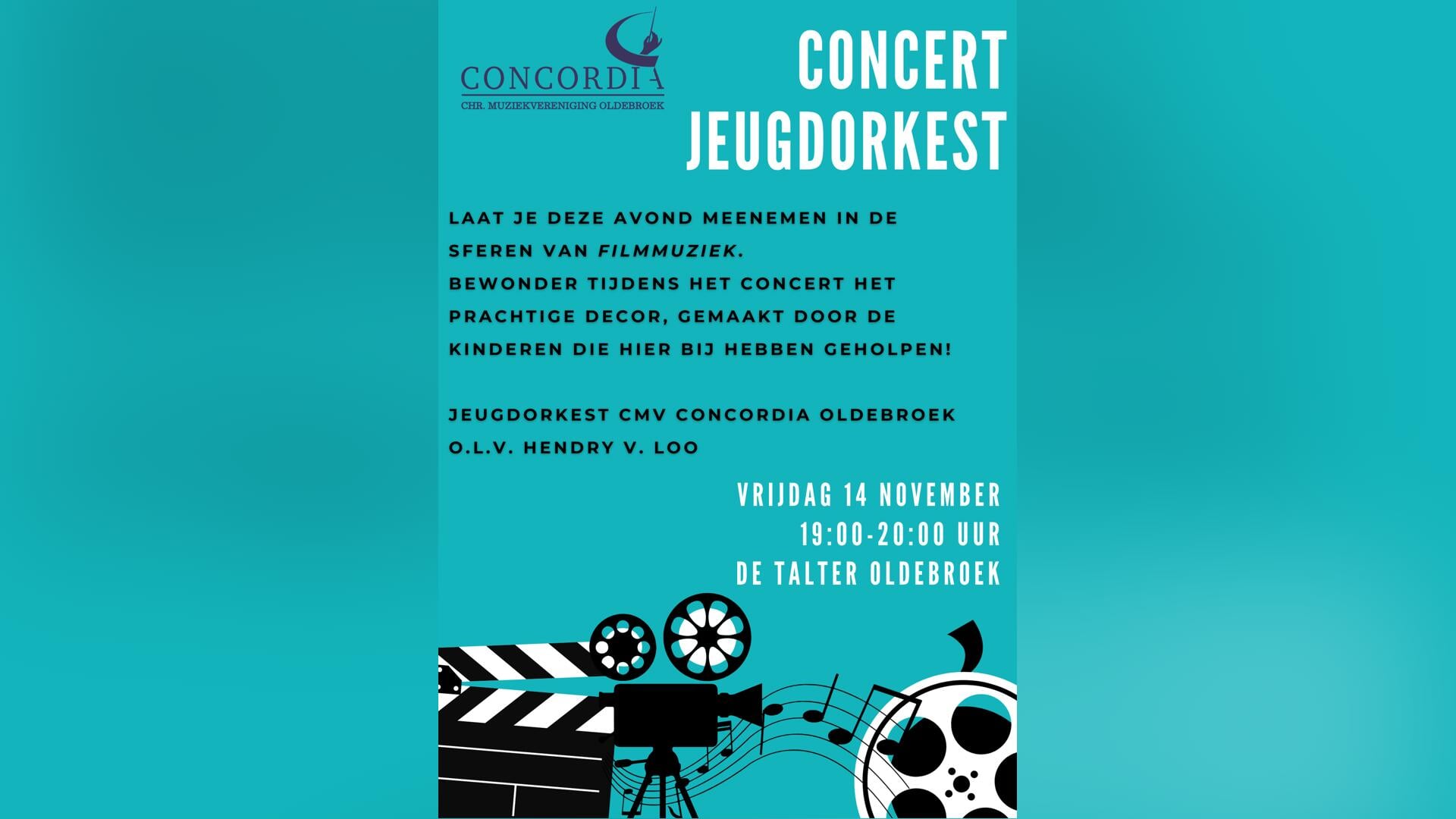 Filmmuziek met jeugdorkest Concordia Oldebroek