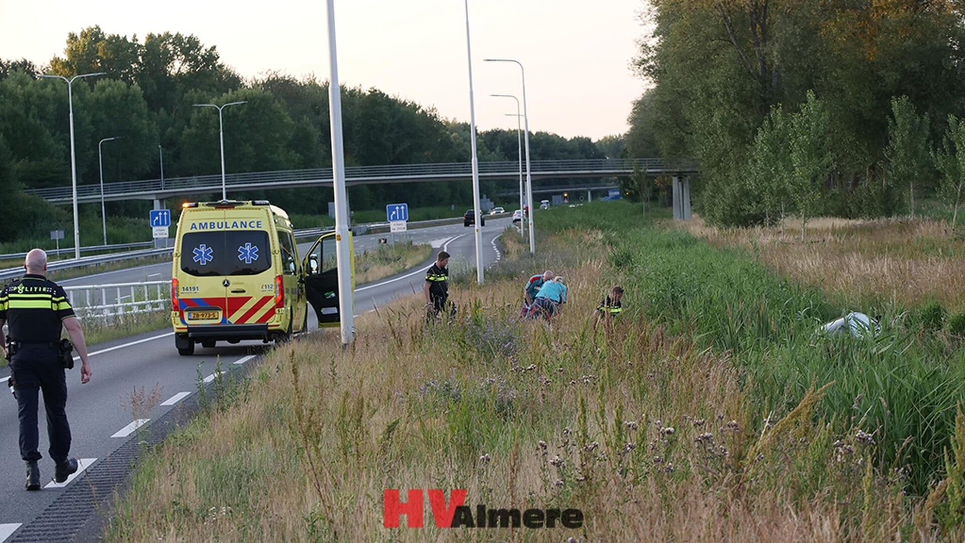 Automobilist raakt van de Hogering en belandt in sloot