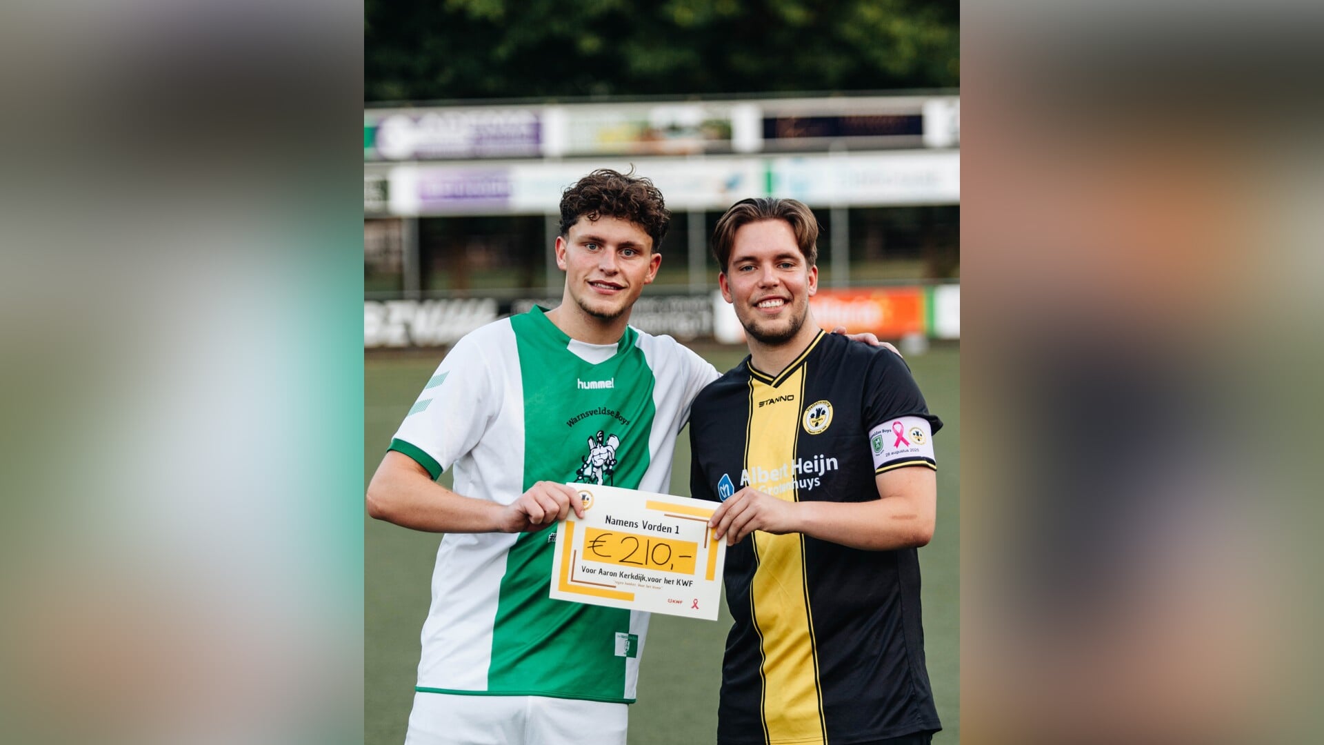 Benefietwedstrijd levert mooi bedrag op voor KWF