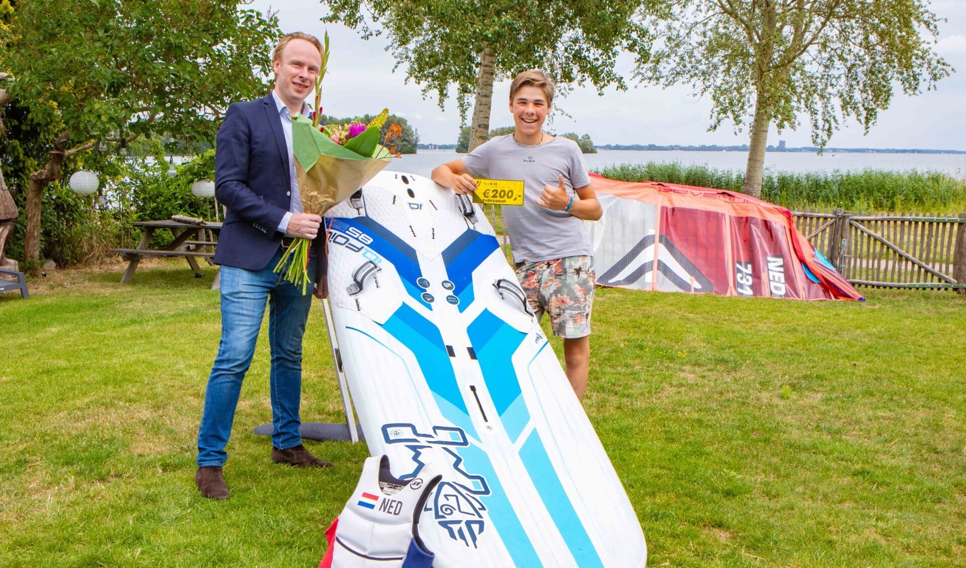 Il giovane Narder è arrivato terzo ai Campionati Europei Wind Foil in Italia