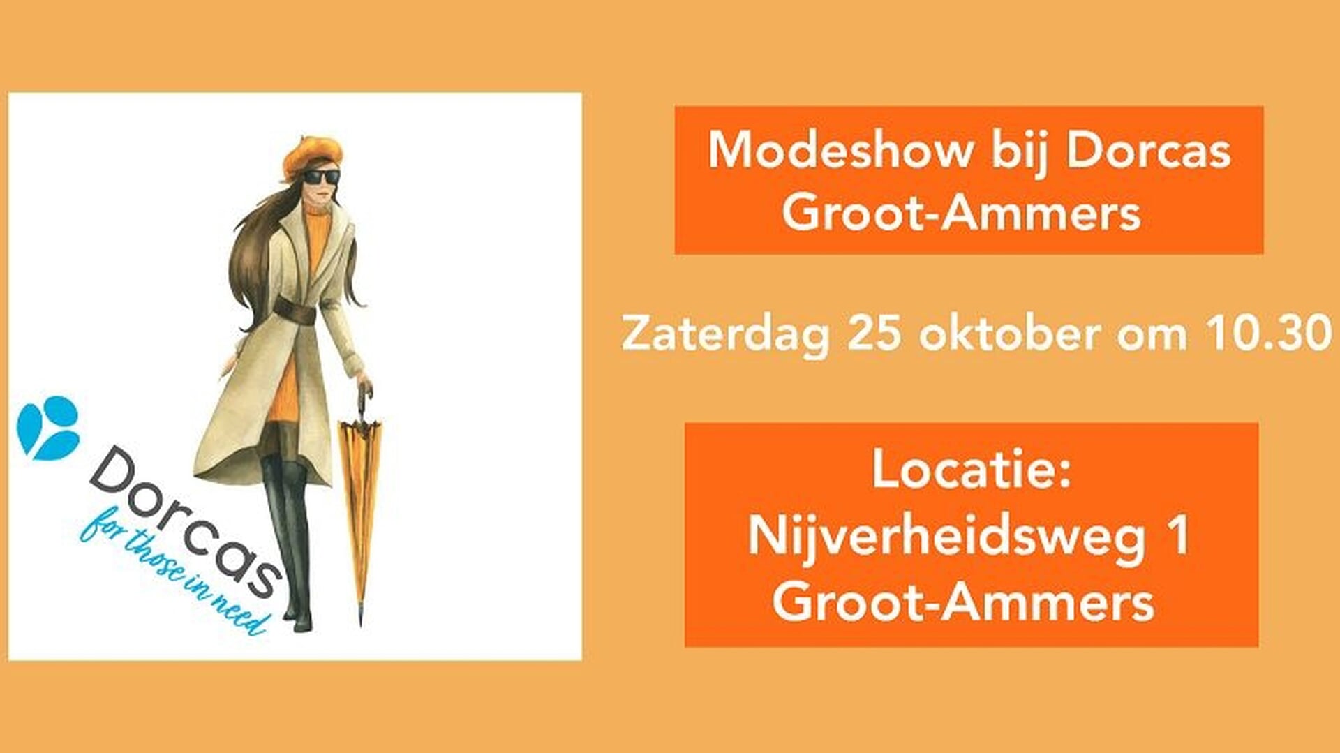 Modeshow op 25 oktober bij Dorcas in Groot-Ammers