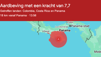 Zware aardbeving treft Panama, tsunamiwaarschuwing afgegeven