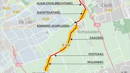Deeltrajecten groot onderhoud N468 Midden-Delfland