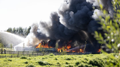 Grote brand bij agrarisch bedrijf in Aalsmeer: rookwolken in wijde omgeving zichtbaar 