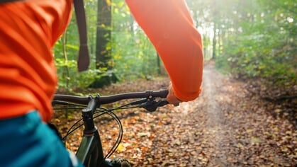 Nieuwe bewegwijzering in Leuvenumse bos: ‘Dit bordje is nieuw ontworpen voor fietsers en geeft de mogelijke fietsrichtingen aan’