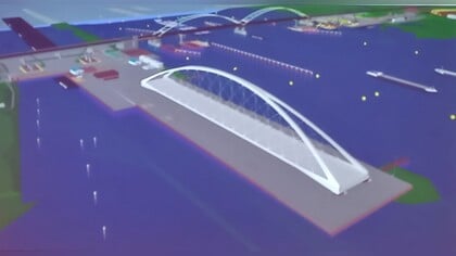 Nieuwe Merwedebrug wordt gebouwd op werkeiland naast de brug in Gorinchem