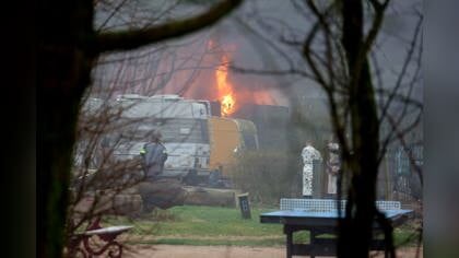 Zeer grote brand op camping Lievelinge in Vuren