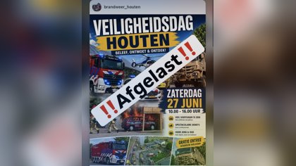 Veiligheidsdag aankomende zaterdag in Houten afgelast door extreme hitte