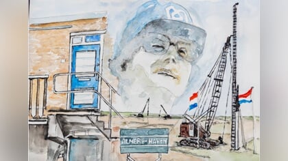 Almere in aquarellen: 1975: Eerste acht huizen